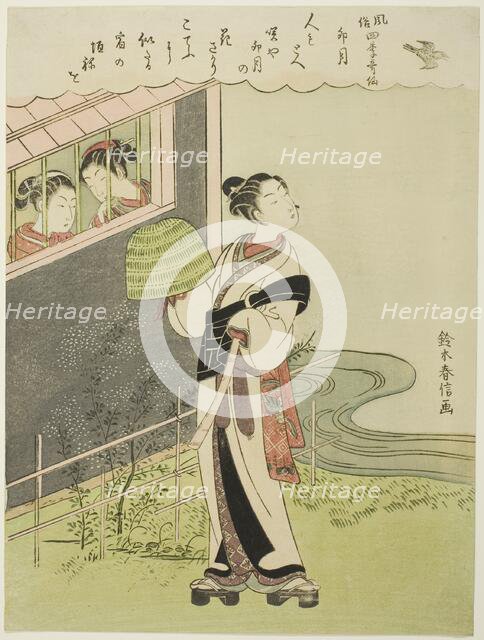 The Fourth Month (Uzuki), from the series "Popular Versions of Immortal Poets in Four..., c. 1768. Creator: Suzuki Harunobu.