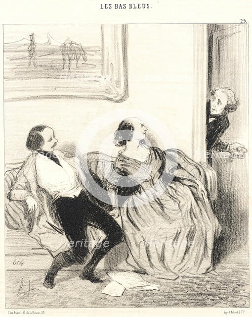 Ma bonne amie, puis-je entrer!..., 1844. Creator: Honore Daumier.