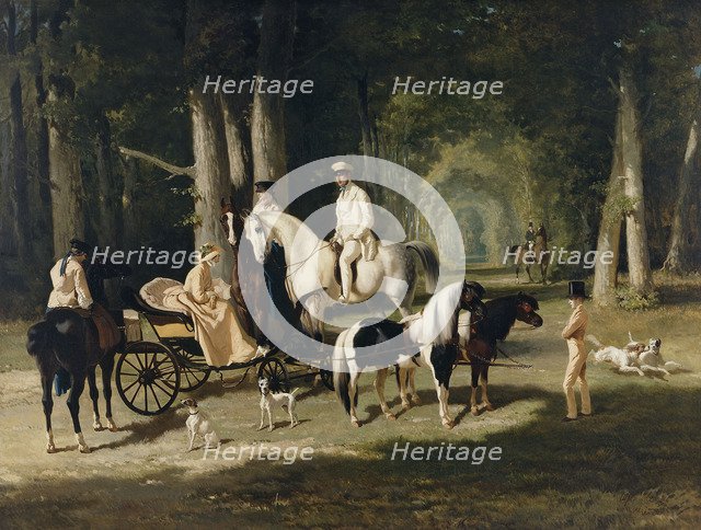 Monsieur and Madame Mosselman and their daughters. Artist: De Dreux, Alfred (1810-1860)