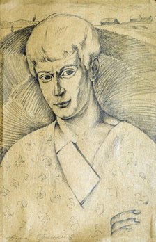 Portrait of the poet Sergei Yessenin (1895-1925), 1921. Creator: Grigoriev, Boris Dmitryevich (1886-1939).