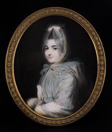 Portrait d'une jeune femme en mante bleutée, c1780- 1785. Creator: Ecole Francaise.