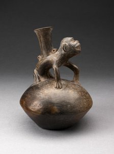 Single-Spout Vessel with a Monkey Standing on Top, A.D. 1200/1470. Creator: Unknown.