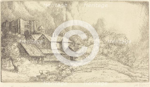 Farm at the Monastery (La ferme de l'abbaye). Creator: Alphonse Legros.