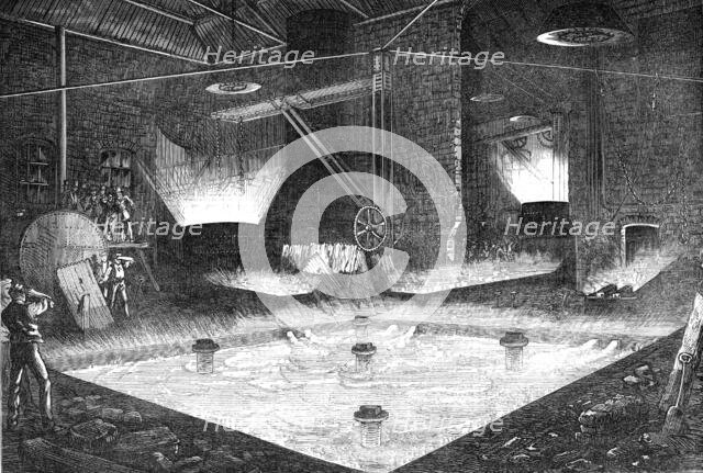 Casting one of the plates for the great steam-hammer at Woolwich, 1872. Creator: Unknown.