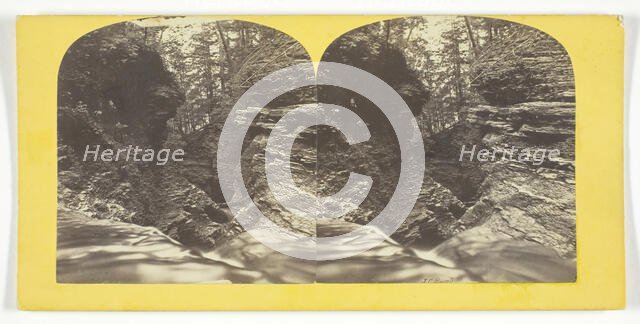 Buttermilk Creek Ithaca Cascades and 4t Fall looking down, 1860/65. Creator: J. C. Burritt.