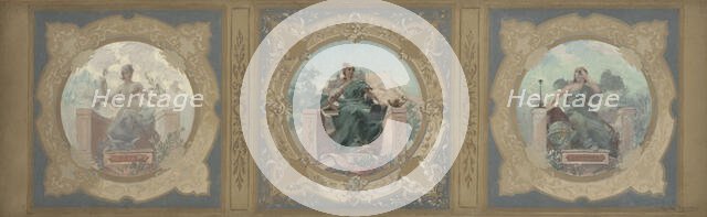 Esquisse pour la galerie Lobau de l'Hôtel de Ville de Paris : La Paix. La Littérature..., 1890. Creator: Henry Jean Louis Boureau.