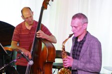 Tom Hill and Chris Bowden, Watermill Jazz Club, Dorking, Surrey, 25 June 2019. Creator: Brian O'Connor.
