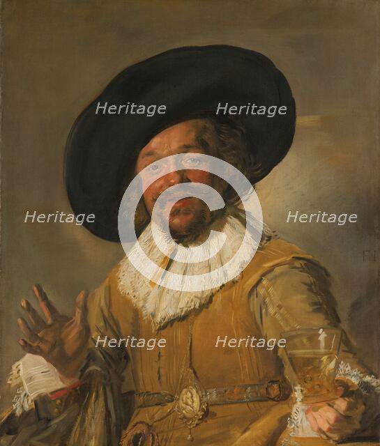 A Militiaman Holding a Berkemeyer, Known as the 'Merry Drinker', c.1628-c.1630. Creator: Frans Hals.