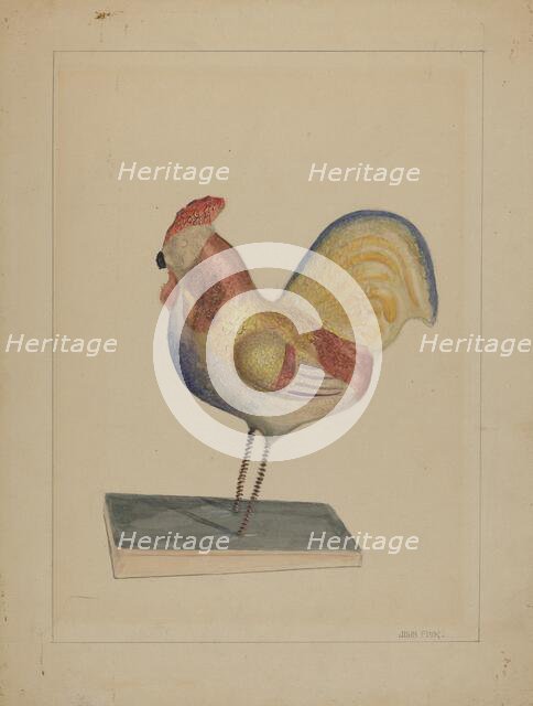 Pa. German Toy Rooster w/ Bellows, c. 1936. Creator: John Fisk.