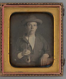 Untitled (Portrait of a Man Smoking a Pipe), 1853. Creator: Unknown.