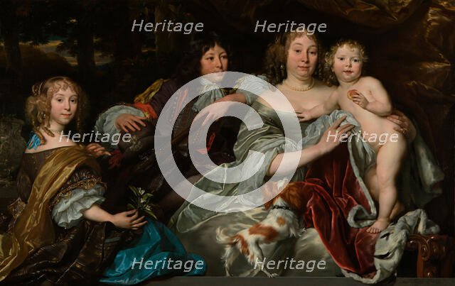 Portrait of Countess Albertine Agnes of Nassau (1634-1696) with her three children, 1668. Creator: Tempel, Abraham Lambert Jacobsz, van den (1622-1672).