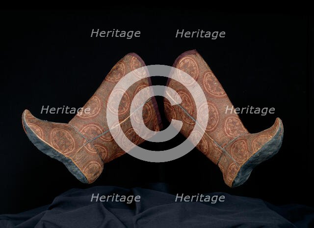 Pair of Woman's Boots with Tying Ribbon, China, Tang dynasty(618-906)/ Song dynasty(960-1279)... Creator: Unknown.