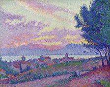 Vue de Saint-Tropez, coucher de soleil au bois de pins , 1896. Creator: Signac, Paul (1863-1935).