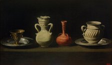 Still Life with Four Vessels. Artist: Zurbarán, Francisco, de (1598-1664)