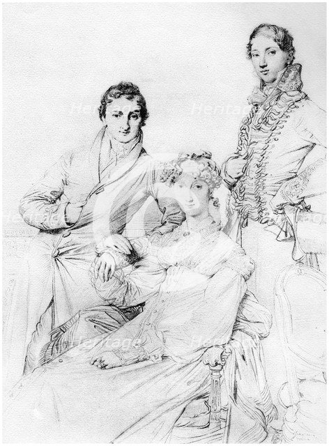 'Mr and Mrs Joseph Woodhead, and Mr Henry Comber, Rome', 1816 (1958). Artist: Unknown
