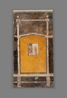 Wall Panel from a Black Ground Frescoed Room, A.D. 1-50. Creator: Unknown.