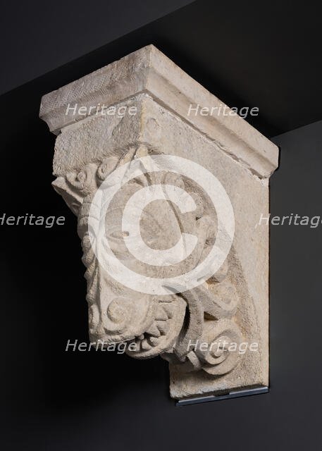 Corbel with Animal Mask Sprouting Leaves from the Monastery Church of Notre-Dame-de-la... Creator: Unknown.