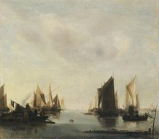 Coastal Scene with Sailing Vessels, 1655. Creator: Jan van de Cappelle.