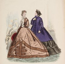 Fashion Plate - Petit Courrier des Dames 'Modes de Paris', 1858. Creator: Gilquin fils.