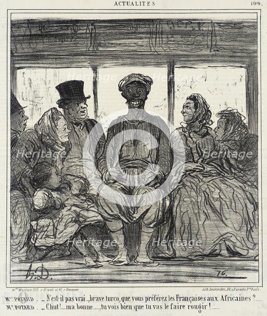 Mme. Potard. - N'est-il pas vrai, brave turco.., 1859. Creator: Honore Daumier.