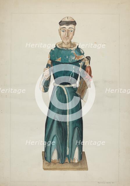 Santo - San Antonio de Padua, 1937. Creator: Ranka S. Woods.