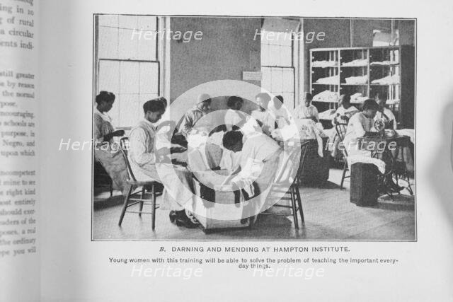 Darning and mending at Hampton Institute, 1917. Creator: Unknown.