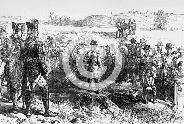 'The French Commissioners Coming to Treat for the Surrender for the Surrender of Pondicherry', c1891 Creator: James Grant.