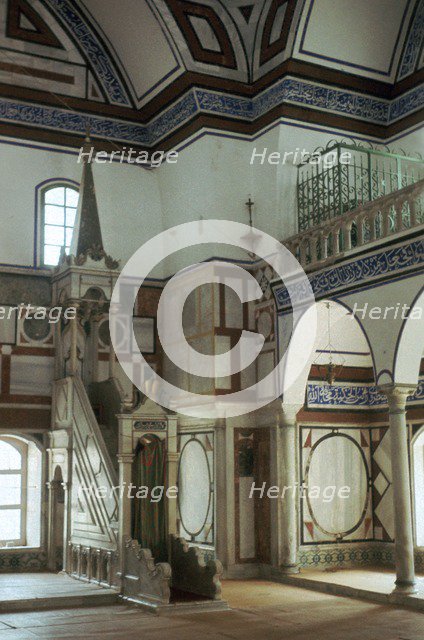 Interior of the mosque at Acre. Artist: Unknown