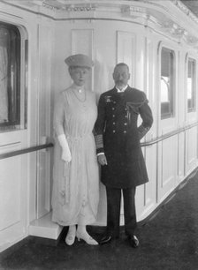 Queen Mary and King George V aboard 'HMY Victoria and Albert', c1933. Creator: Kirk & Sons of Cowes.