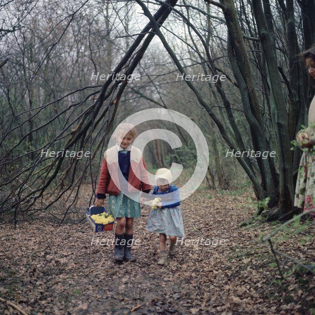 Two young gipsy girls, members of the Vincent family, Charlwood, Newdigate area, Surrey, 1964. 