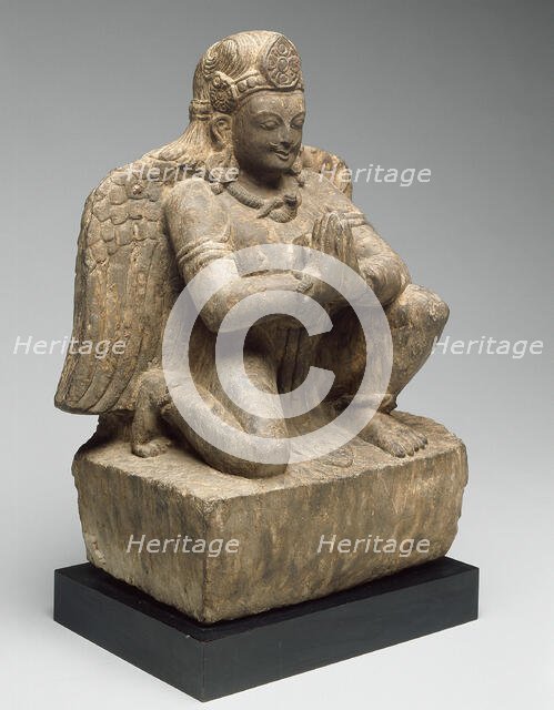 God Vishnu's Mount, Garuda, Kneeling with Hands in Gesture of Adoration (Anjalimudra), 14th century. Creator: Unknown.