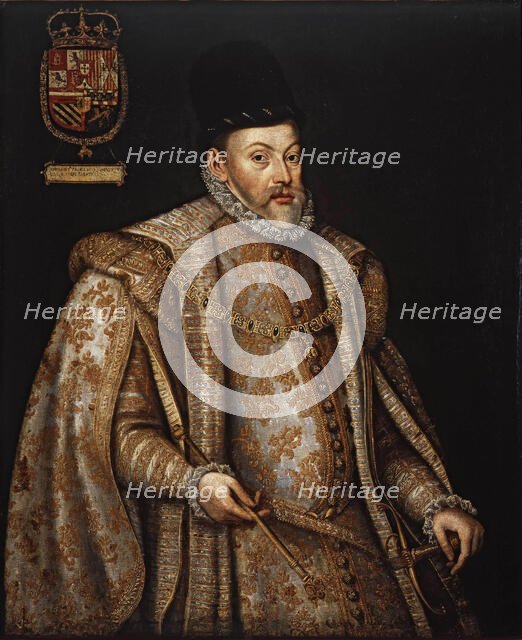 Portrait of Philip II (1527-1598), King of Spain and Portugal, Second half of the16th cen. Creator: Sánchez Coello, Alonso (1531-1588).