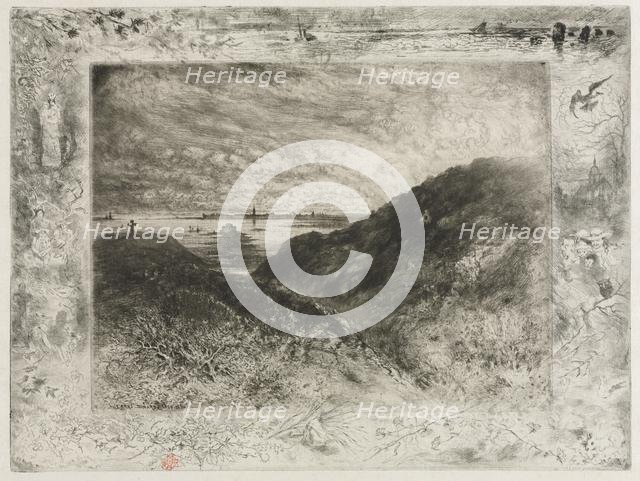 The Cliff, Bay of Saint Malo, 1886-1890. Creator: Félix Hilaire Buhot (French, 1847-1898).