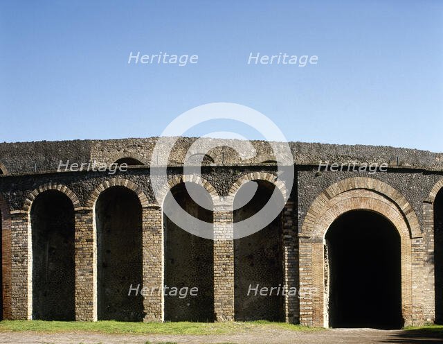 Amphitheatre (built around 70 BC), Pompeii, Campania, Italy, 2002. Creator: LTL.