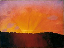 Sunset, Orange Sky, 1910. Creator: Vallotton, Felix Edouard (1865-1925).
