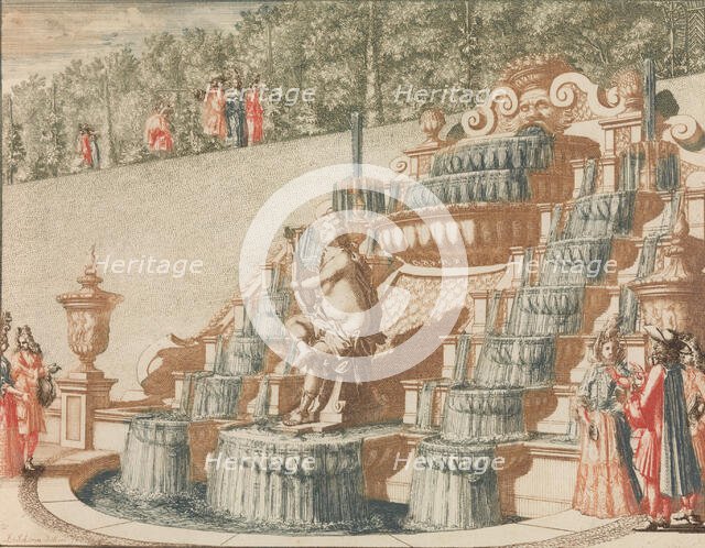 De Cascade van Galathea, aan de West-zyde van de Groote Tuin', in: Tooneel Der Voornaamste..., n.d.. Creator: Lorenz Scherm.