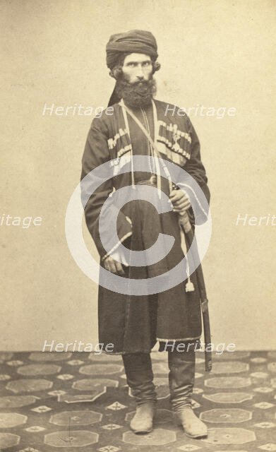Full-length portrait of Transcaucasian man, standing, facing front, between 1870 and 1886. Creator: Unknown.