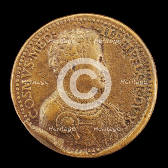 Cosimo I de' Medici, 1519-1574, 2nd Duke of Florence 1537, later Grand Duke of Tuscany 1569 [obverse Creator: Domenico de'Vetri.