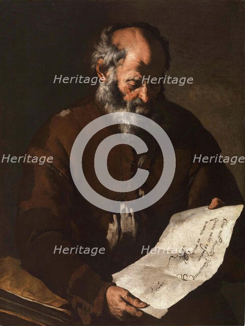 Old man with scroll, c.1650. Creator: Master of the Annunciation to the Shepherds (active 1620-1660).