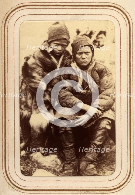 Per and Lotso Vannar's sons, Sjokksjokk's Sami village, Jokkmokk's son, 1868.  Creator: Lotten von Duben.