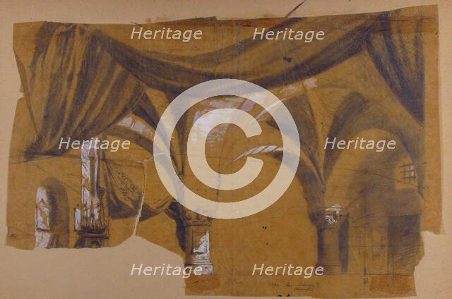 Design for a Stage Set at the Opéra, Paris, 1830-90. Creator: Eugene Ciceri.