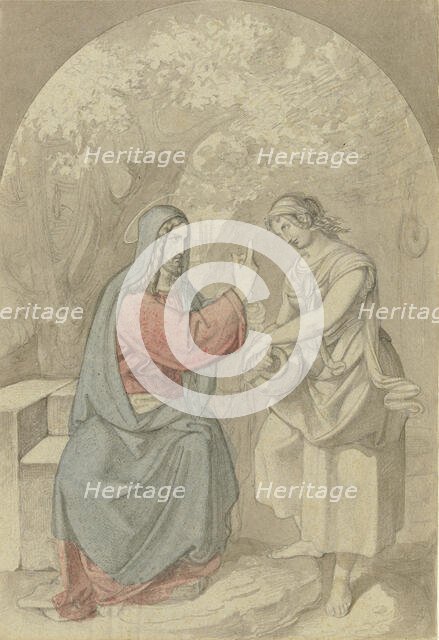 Christ and the Samaritan woman at the well. Creator: Ferdinand Fellner.