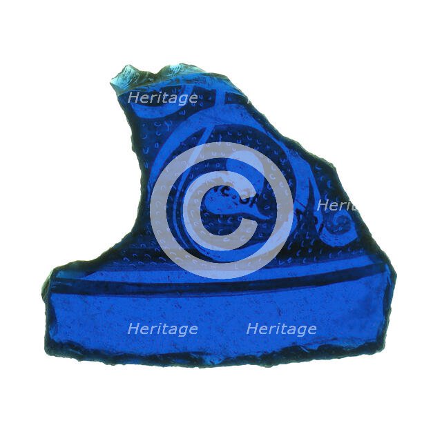 Glass Fragment, French, 12th-14th century. Creator: Unknown.