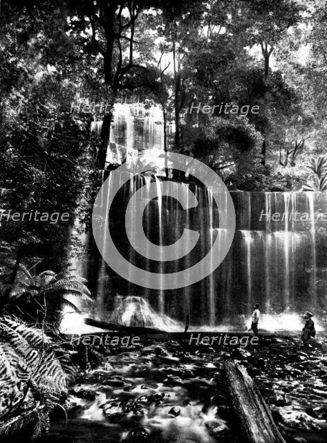 The Advance of Tasmania: Russell's Falls, showing average flow of water during summer season, 1898. Creator: Unknown.