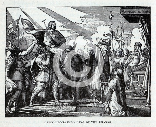 Pepin Proclaimed King of the Franks, 1882. Artist: Anonymous  