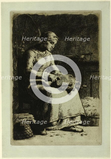 The Wool-Carder, 1855–56. Creator: Jean Francois Millet.