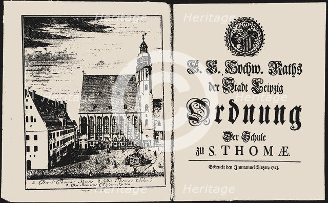 St. Thomas Church and St. Thomas School in Leipzig, 1723.