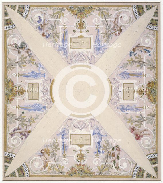 Sketch for the 'festival staircase' at the Hotel de Ville in Paris: April, between 1888 and 1898. Creator: Luc Olivier Merson.