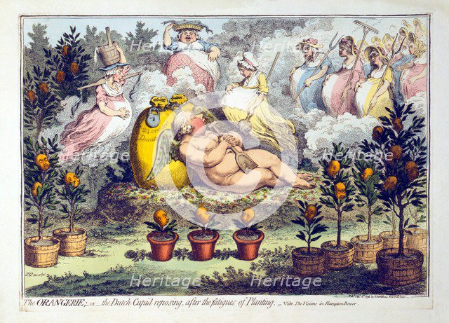 The Orangerie - or - The Dutch Cupid reposing after the fatigues of Planting, 1796. 