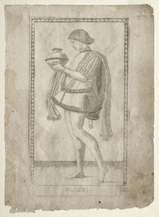 The Servant (from the Tarocchi, series E: Conditions of Man, #2), before 1467. Creator: Master of the E-Series Tarocchi (Italian, 15th century).